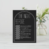 前夜のブラックミニマルスクリプト招待状 招待状 (スタンド正面)