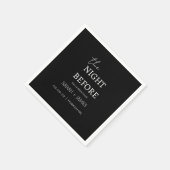 前夜のブラックミニマル結婚リスト スタンダードカクテルナプキン (角)