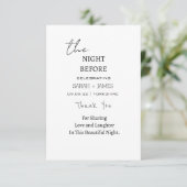 前夜のミニマリストの白黒結婚表示 サンキューカード (スタンド正面)