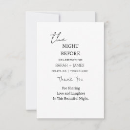 前夜のミニマリストの白黒結婚表示 サンキューカード