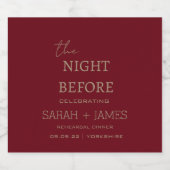 前夜のミニマルなブルゴーニュ結婚ー リキュールボトルラベル (シングルラベル)