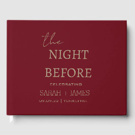 前夜のミニマル金ゴールドブルゴーニュ結婚ー ゲストブック