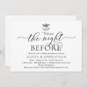 前夜のモダンな結婚式リハーサルディナー 招待状 (正面/裏面)