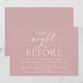 前夜のモダンな結婚式リハーサルディナー, 現代のロマンチックなカリグラフィー, 白いスクリプト, ダ 招待状 (正面/裏面)