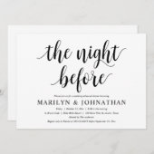 前夜のモダンウェディングリハーサルディナー 招待状 (正面/裏面)