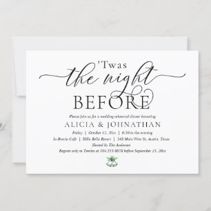 前夜のモダンウェディングリハーサルディナー 招待状