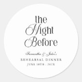 前夜のモダンエレガントリハーサルディナー ラウンドシール (正面)