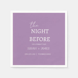 前夜のラベンダーミニマ結婚リスト スタンダードカクテルナプキン