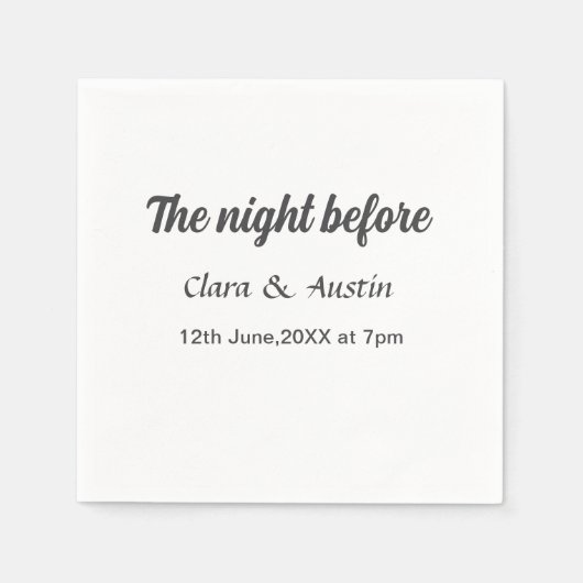 前夜のリハーサルシンプルディナミニマルー スタンダードカクテルナプキン (正面)