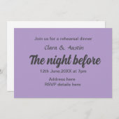 前夜のリハーサルシンプルディナミニマルー 招待状 (正面/裏面)