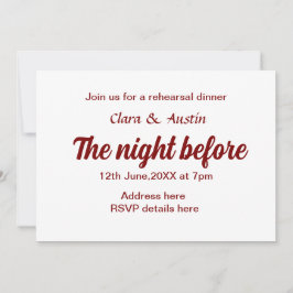前夜のリハーサルシンプルディナミニマルー 招待状
