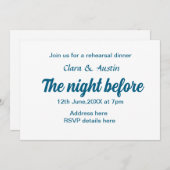 前夜のリハーサルシンプルディナミニマルー 招待状 (正面/裏面)