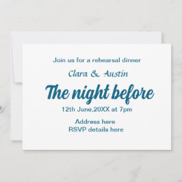 前夜のリハーサルシンプルディナミニマルー 招待状