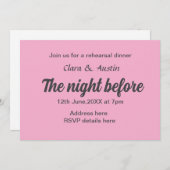 前夜のリハーサルシンプルディナミニマルー 招待状 (正面/裏面)