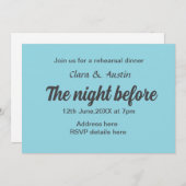 前夜のリハーサルシンプルディナミニマルー 招待状 (正面/裏面)