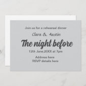 前夜のリハーサルシンプルディナミニマルー 招待状 (正面/裏面)