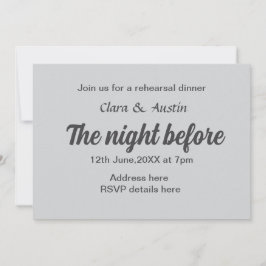 前夜のリハーサルシンプルディナミニマルー 招待状