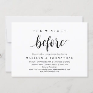 前夜のリハ結婚ーサルディナーパーティー 招待状