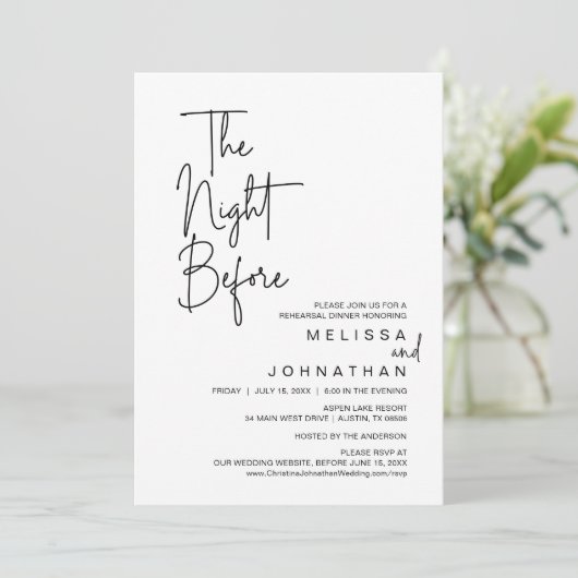 前夜のリハ結婚ーサルディナー 招待状 (スタンド正面)