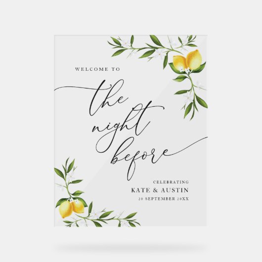 前夜のレモン水色の緑 アクリルサイン (正面)