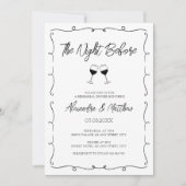 前夜の幻想的な手描きリハーサルディナー 招待状 (正面)