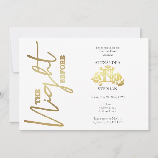 前夜の書道リハーサルディナー 招待状 (正面)