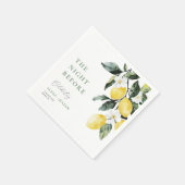 前夜の水彩レモン スタンダードカクテルナプキン (角)