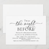 前夜の現代的な結婚式のリハーサルディナー 招待状 (正面/裏面)