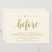 前夜の現代的な結婚式のリハーサルディナー 招待状 (正面/裏面)