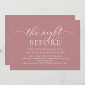 前夜の現代的な結婚式のリハーサルディナー 招待状 (正面/裏面)