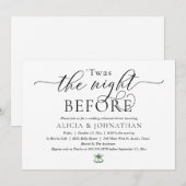 前夜の現代的な結婚式のリハーサルディナー 招待状 (正面/裏面)