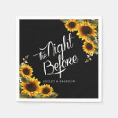 前夜の食事会用ひまわりデザインナプキン スタンダードカクテルナプキン (正面)