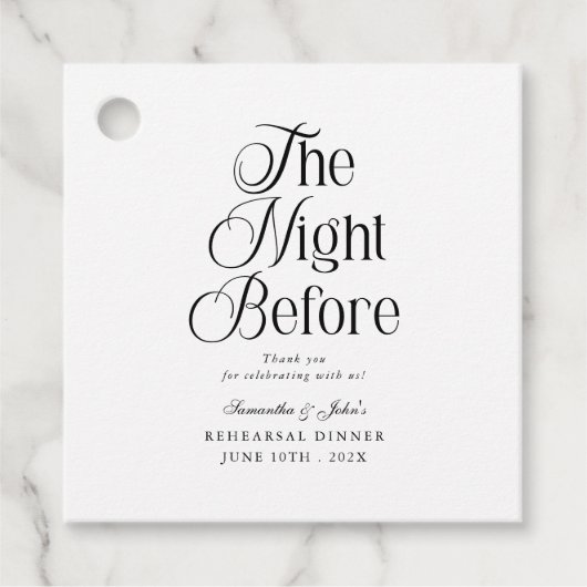 前夜の食事会 感謝の気持ちを伝えるカード フェイバータグ (正面)