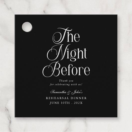 前夜の食事会　感謝を伝えるカード フェイバータグ (正面)