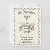 前夜の魅力的なリハーサルディナー 招待状 (正面)