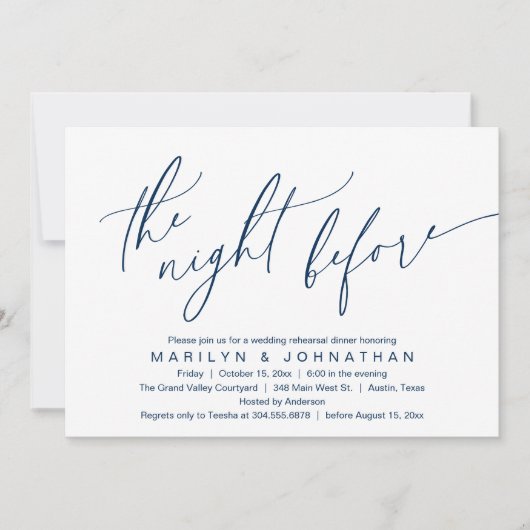 前夜祭 ウェディング リハーサル ディナー パーティー 招待状 (正面)