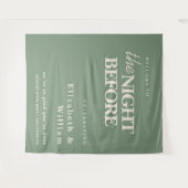 前夜結婚のセージ緑の背景 タペストリー (正面(横))