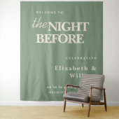 前夜結婚のセージ緑の背景 タペストリー (インサイチュ)