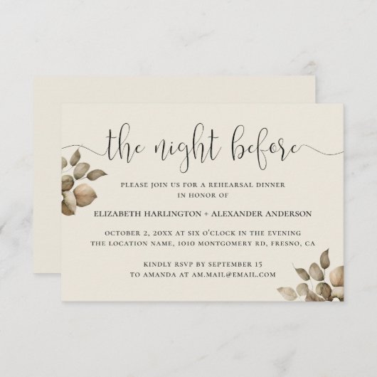 前夜。エレガントフローラソフトのリハーサル 招待状 (正面/裏面)