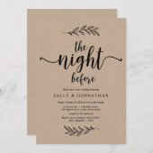 前夜、クラフト、リハ素朴ーサルディナー 招待状 (正面/裏面)