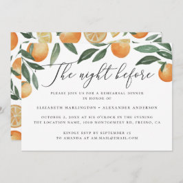 前夜。水彩柑橘類リハーサルディナー 招待状