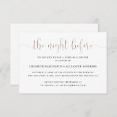 前夜。金ゴールドシンプルリハーサル 招待状 (正面/裏面)