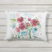 前庭に紫色の花、後庭に赤 アウトドアクッション (裏面)