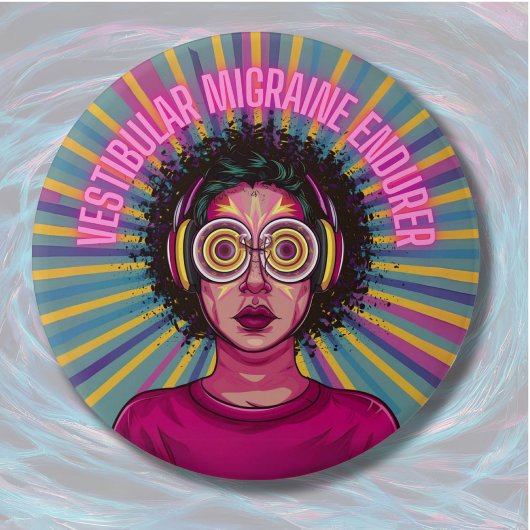 前庭性片頭痛の慢性疾患 缶バッジ