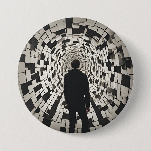 前庭性片頭痛めまいメニエールの目まいオフ 缶バッジ (正面)