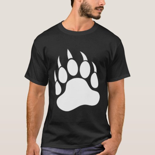 前後にクマの足跡プリント Tシャツ (正面)