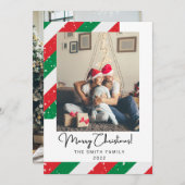 前後の写真のクリスマスカード シーズンカード (正面/裏面)