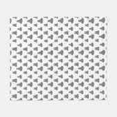 前後象の模様アフリカ動物 フリースブランケット (正面(横))