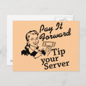 前払い、サーバーのヒント ポストカード (正面/裏面)