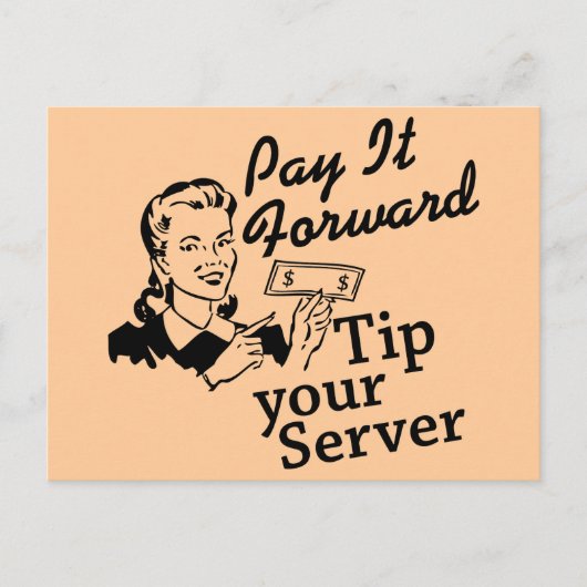 前払い、サーバーのヒント ポストカード (正面)